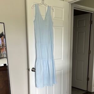 Quince Blue Sleeveless V-Neck Sundress